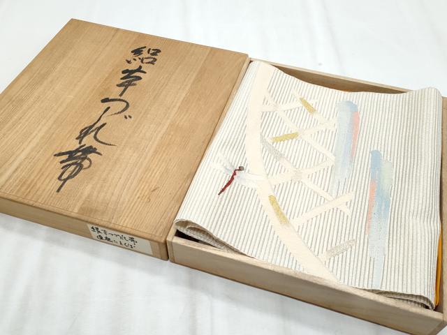 平和屋着物*夏物 八寸名古屋帯 絽綴れ トンボ 籬 金銀糸 正絹 逸品 CABJ4587fb