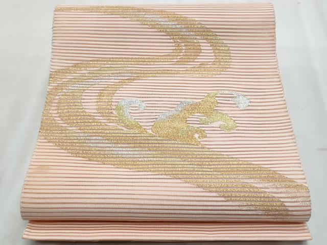 平和屋着物*夏物 八寸名古屋帯 絽綴れ 立波文 金銀糸 正絹 逸品 CABJ4588fb