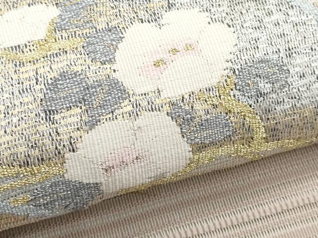 平和屋着物*夏物 八寸名古屋帯 絽綴れ 枝花文 金銀糸 正絹 逸品 CABJ4595fb