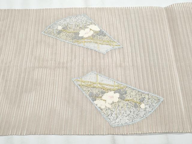 平和屋着物*夏物 八寸名古屋帯 絽綴れ 枝花文 金銀糸 正絹 逸品 CABJ4595fb