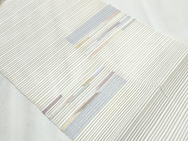 平和屋着物*夏物 八寸名古屋帯 絽綴れ 横段文 正絹 逸品 CABJ4600fb