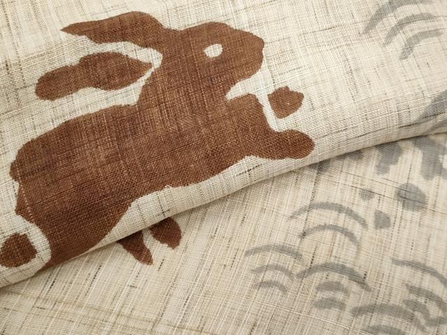 平和屋着物*夏物 八寸名古屋帯 型染め 麻 逸品 CABJ4602fb