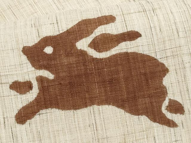 平和屋着物*夏物 八寸名古屋帯 型染め 麻 逸品 CABJ4602fb