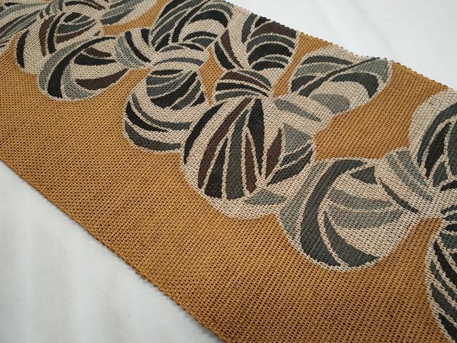 平和屋着物*夏物 八寸名古屋帯 型染め 抽象文様 正絹 逸品 CABJ4605fb