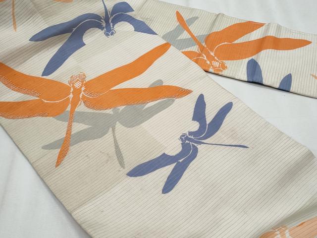 平和屋着物*夏物 アンティーク 大正ロマン 九寸名古屋帯 刺繍 トンボ 正絹 逸品 CABJ4617fb