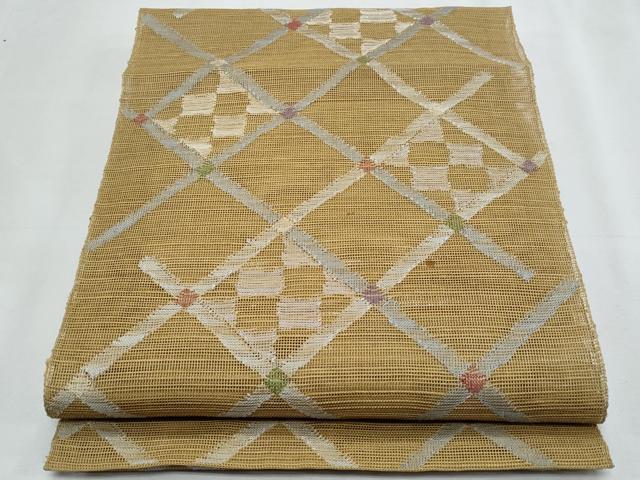 平和屋着物*夏物 1854年創業 帯屋捨松 八寸名古屋帯 菱文 正絹 逸品 CABJ4621fb