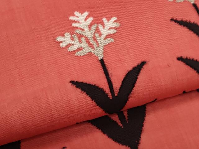 平和屋着物*夏物 九寸名古屋帯 枝花文 金糸 麻 逸品 CABJ4627fb