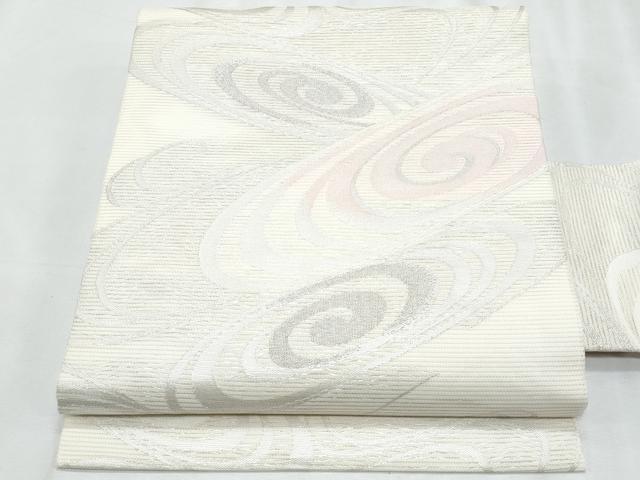 平和屋着物*夏物 九寸名古屋帯 流水文 銀糸 正絹 逸品 CABJ4639fb