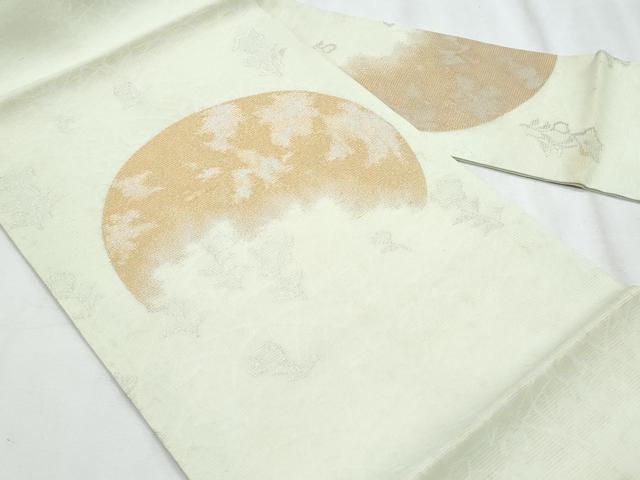 平和屋着物*夏物 九寸名古屋帯 草花文 月 金糸 正絹 逸品 CABJ4641fb