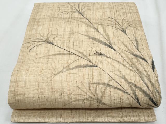 平和屋着物*夏物 九寸開き名古屋帯 手描き 夏虫 麻 逸品 CABJ4644fb