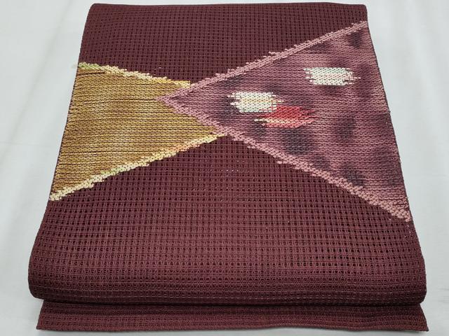 平和屋着物*夏物 八寸名古屋帯 羅 幾何学文様 正絹 逸品 CABJ4662fb