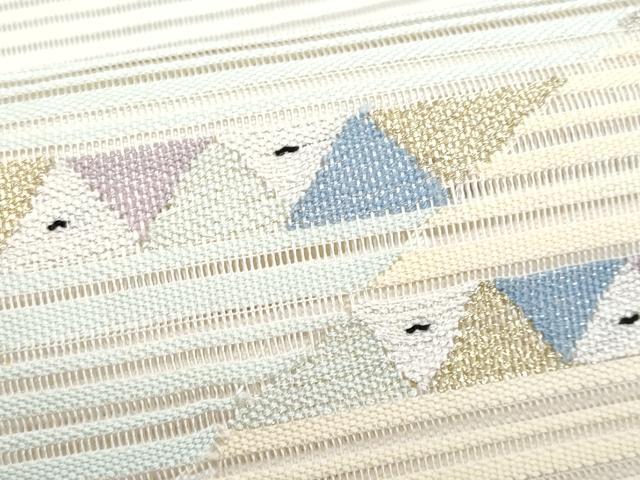 平和屋着物*夏物 八寸名古屋帯 絽綴れ 横段文 金銀糸 正絹 逸品 CABJ4667fb