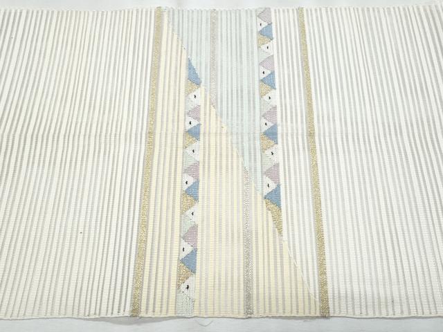 平和屋着物*夏物 八寸名古屋帯 絽綴れ 横段文 金銀糸 正絹 逸品 CABJ4667fb