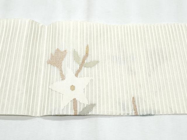 平和屋着物*夏物 八寸名古屋帯 絽綴れ 枝花文 金糸 正絹 逸品 CABJ4669fb