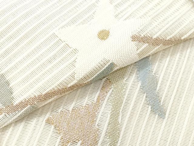平和屋着物*夏物 八寸名古屋帯 絽綴れ 枝花文 金糸 正絹 逸品 CABJ4669fb