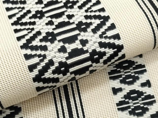 平和屋着物*夏物 本場筑前博多織 八寸名古屋帯 紗献上 練色 正絹 逸品 CABJ4674fb