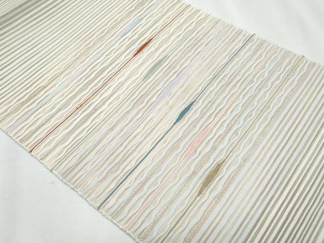 平和屋着物*夏物 八寸名古屋帯 絽綴れ 霞文 銀糸 正絹 逸品 CABJ4677fb