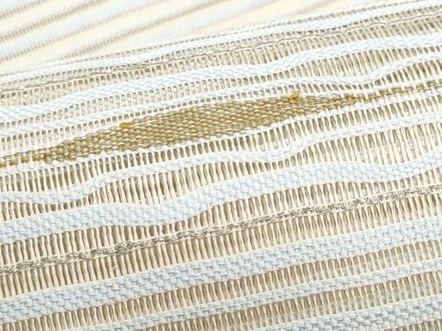 平和屋着物*夏物 八寸名古屋帯 絽綴れ 霞文 銀糸 正絹 逸品 CABJ4677fb