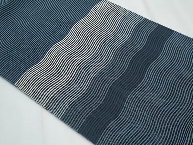 平和屋着物*夏物 八寸名古屋帯 絽綴れ よろけ縞 正絹 逸品 CABJ4692fb