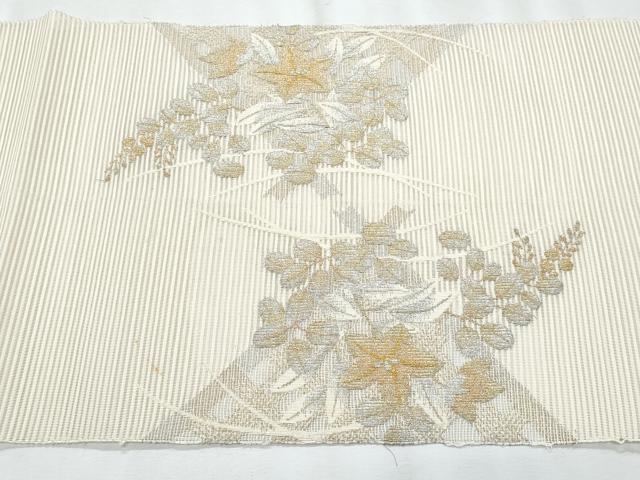 平和屋着物*夏物 八寸名古屋帯 絽綴れ 枝花文 金銀糸 正絹 逸品 CABJ4697fb