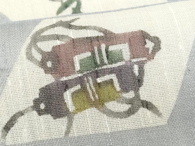 平和屋着物*夏物 絹芭蕉 九寸名古屋帯 型染め 春夏秋冬 正絹 逸品 CABJ4702fb