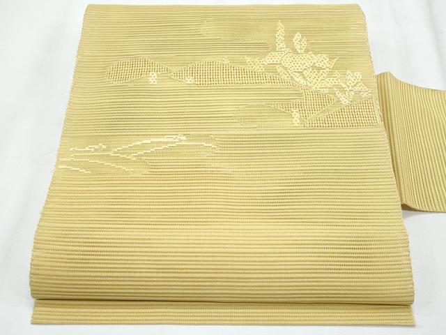 平和屋着物*夏物 八寸名古屋帯 絽綴れ 風景文 淡黄色 正絹 逸品 CABJ4706fb
