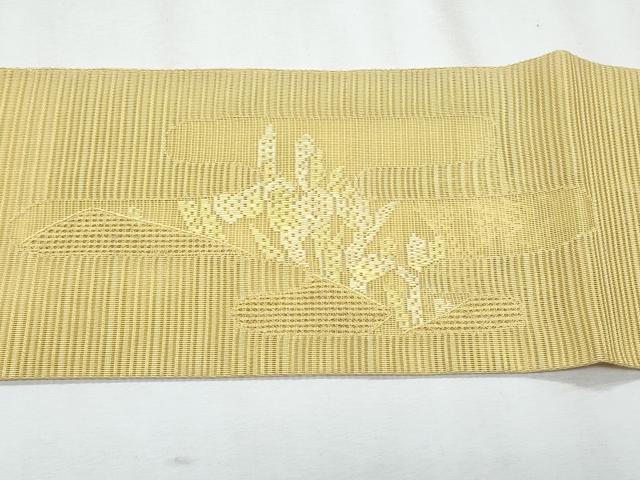平和屋着物*夏物 八寸名古屋帯 絽綴れ 風景文 淡黄色 正絹 逸品 CABJ4706fb
