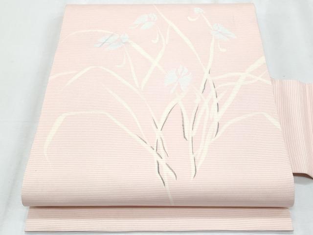 平和屋着物＊夏物 絽塩瀬 九寸名古屋帯 枝花文 正絹 逸品