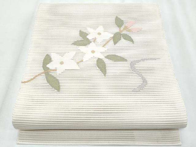 平和屋着物*夏物 八寸名古屋帯 絽綴れ 枝花文 金銀糸 正絹 逸品 CABJ4719fb