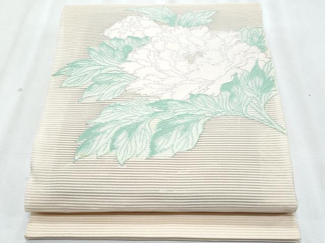 平和屋着物*夏物 八寸名古屋帯 絽綴れ 枝花文 金銀糸 正絹 逸品 CABJ4731fb