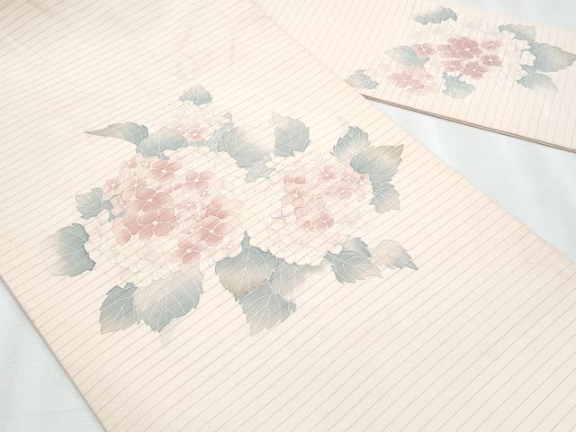 平和屋着物*夏物 絽塩瀬 九寸名古屋帯 紫陽花 銀彩 正絹 逸品 CABJ4732fb