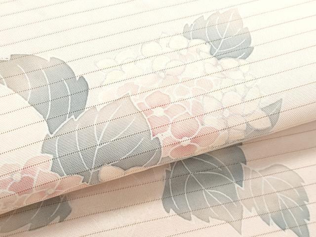 平和屋着物*夏物 絽塩瀬 九寸名古屋帯 紫陽花 銀彩 正絹 逸品 CABJ4732fb