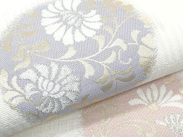 平和屋着物*夏物 九寸名古屋帯 花丸文 金銀糸 正絹 逸品 CABJ4734fb