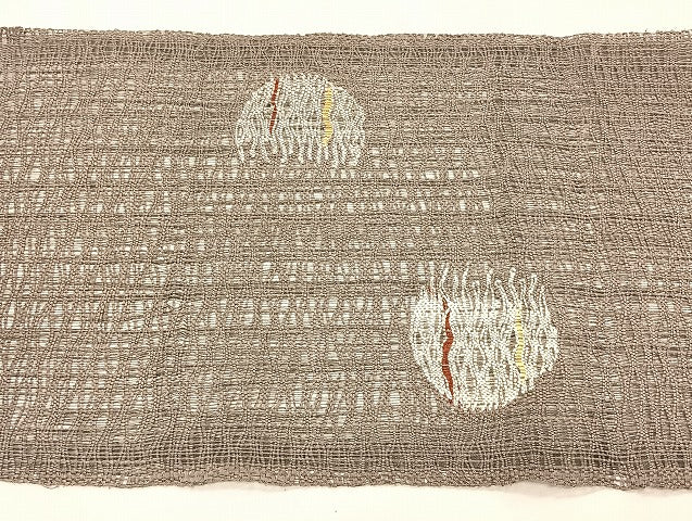 平和屋着物*夏物 八寸名古屋帯 櫛織り 抽象文様 正絹 逸品 CABJ4736fb