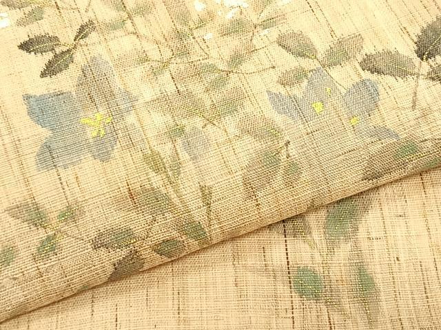 平和屋着物*夏物 染色作家 桐山紫香 手描き 九寸名古屋帯 桔梗 麻 逸品 CABJ4745fb
