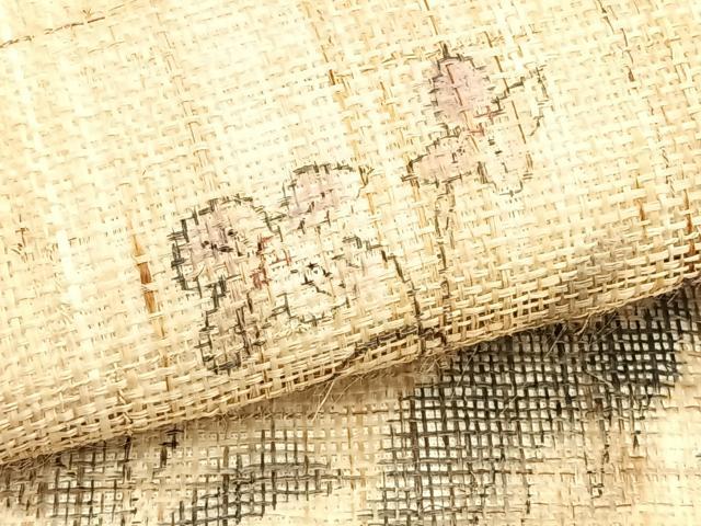 平和屋着物*夏物 九寸名古屋帯 手描き 枝花文 麻 逸品 CABJ4750fb