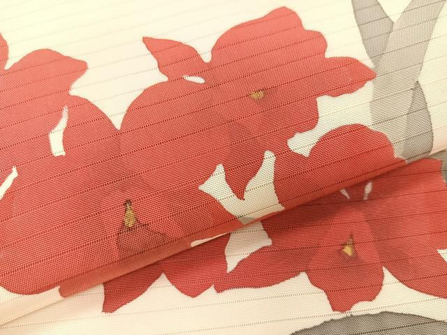 平和屋着物*夏物 絽塩瀬 九寸名古屋帯 手描き 草花文 金彩 正絹 逸品 CABJ4751fb