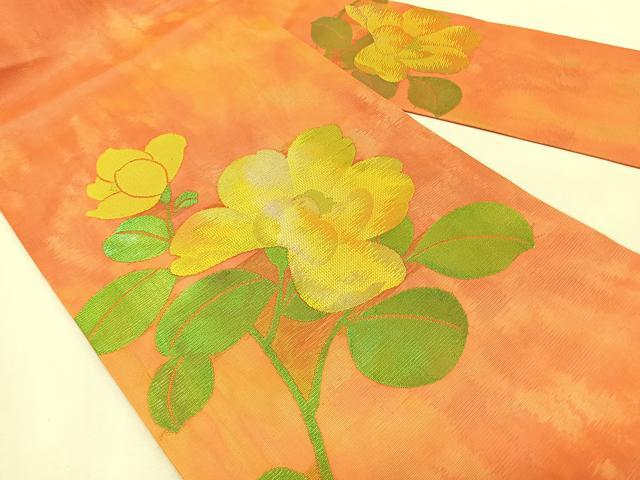 平和屋着物*夏物 九寸名古屋帯 枝花文 正絹 逸品 CABJ4754fb