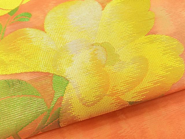 平和屋着物*夏物 九寸名古屋帯 枝花文 正絹 逸品 CABJ4754fb