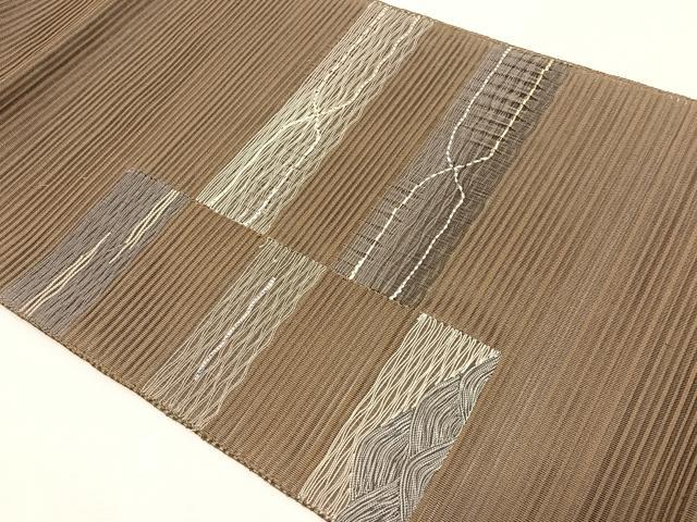 平和屋着物*夏物 八寸名古屋帯 絽綴れ 横段文 正絹 逸品 CABJ4762fb