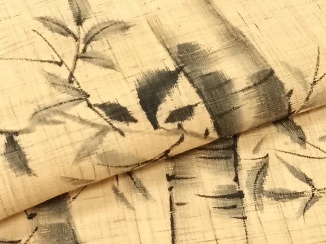 平和屋着物*夏物 九寸名古屋帯 手描き 枝葉竹文 麻 逸品 CABJ4765fb