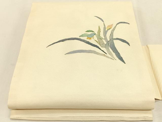 平和屋着物*夏物 九寸名古屋帯 草花文 和紙 正絹 逸品 CABJ4769fb