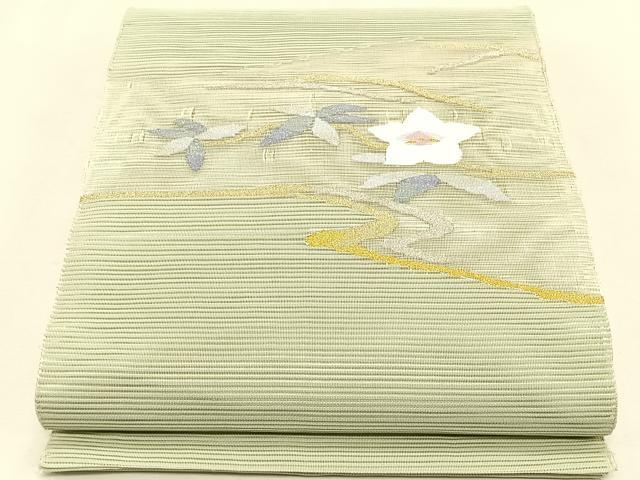 平和屋着物*夏物 八寸名古屋帯 絽綴れ 桔梗 金銀糸 正絹 逸品 CABJ4778fb