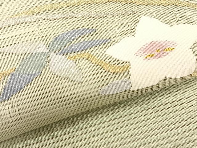 平和屋着物*夏物 八寸名古屋帯 絽綴れ 桔梗 金銀糸 正絹 逸品 CABJ4778fb