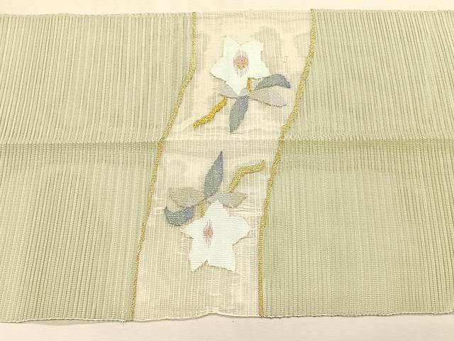 平和屋着物*夏物 八寸名古屋帯 絽綴れ 桔梗 金銀糸 正絹 逸品 CABJ4778fb