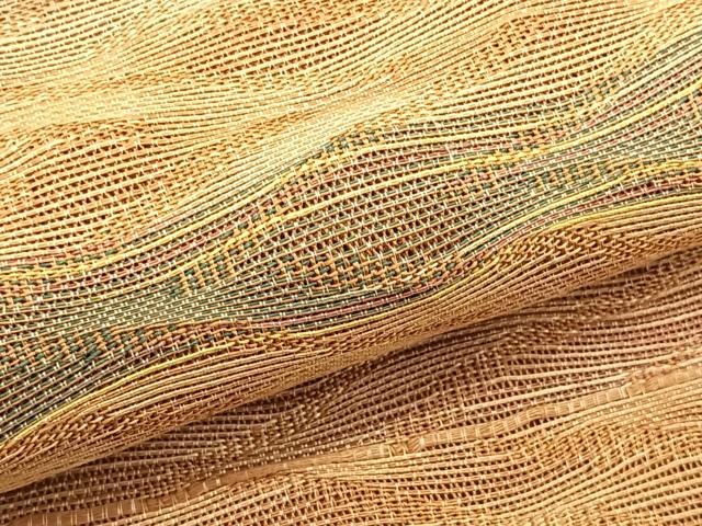 平和屋着物*夏物 八寸名古屋帯 よろけ縞 正絹 逸品 CABJ4782fb