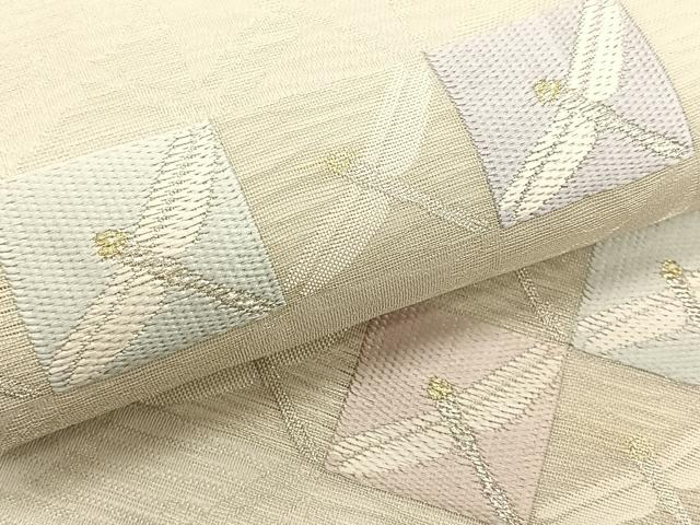 平和屋着物*夏物 九寸名古屋帯 トンボ 金銀糸 正絹 逸品 CABJ4786fb