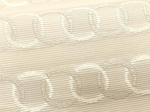 平和屋着物*夏物 九寸名古屋帯 輪繋ぎ 銀糸 正絹 逸品 CABJ4787fb