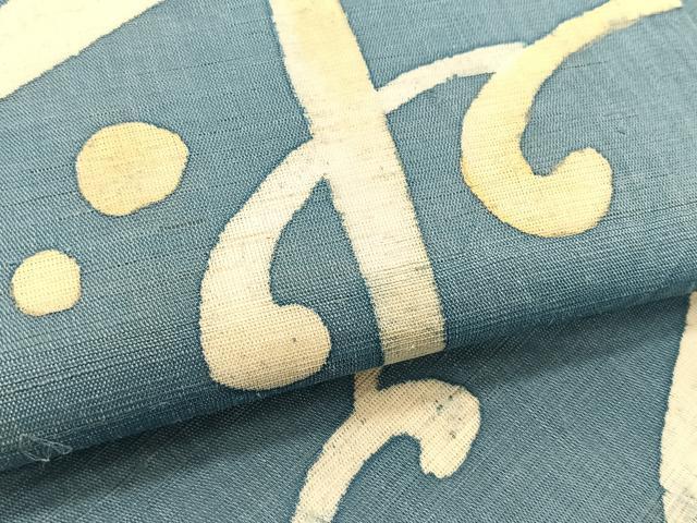 平和屋着物*夏物 九寸名古屋帯 ろうけつ染め 抽象文様 麻 逸品 CABJ4793fb
