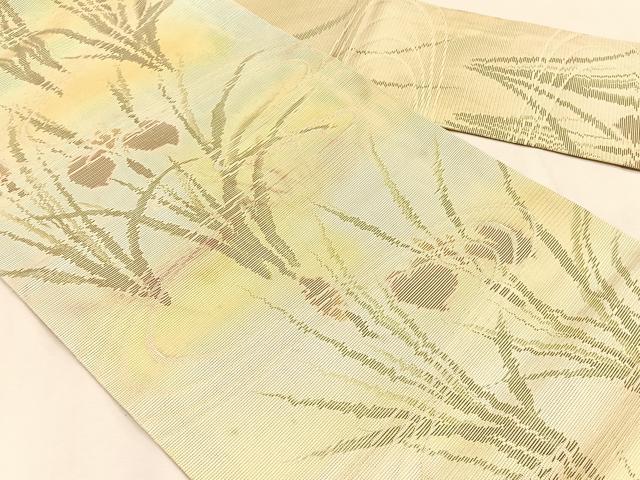 平和屋着物*夏物 九寸名古屋帯 流水杜若 金糸 正絹 逸品 CABJ4794fb